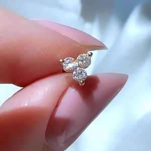 Mejuri Piercing Studio Diamond Lotus Flat Back Stud